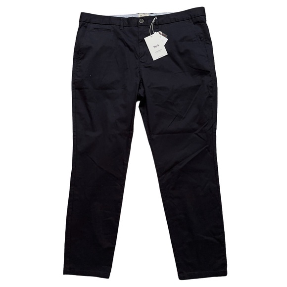 Perk Pants Mens Size 42x32 Feel Good Chinos Stretch Slim Fit Navy Blue NWT - Picture 1 of 6